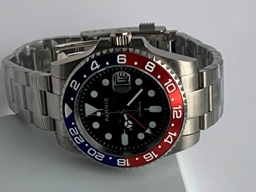 Parnis GMT automatic sports watch- Pepsi Bezel